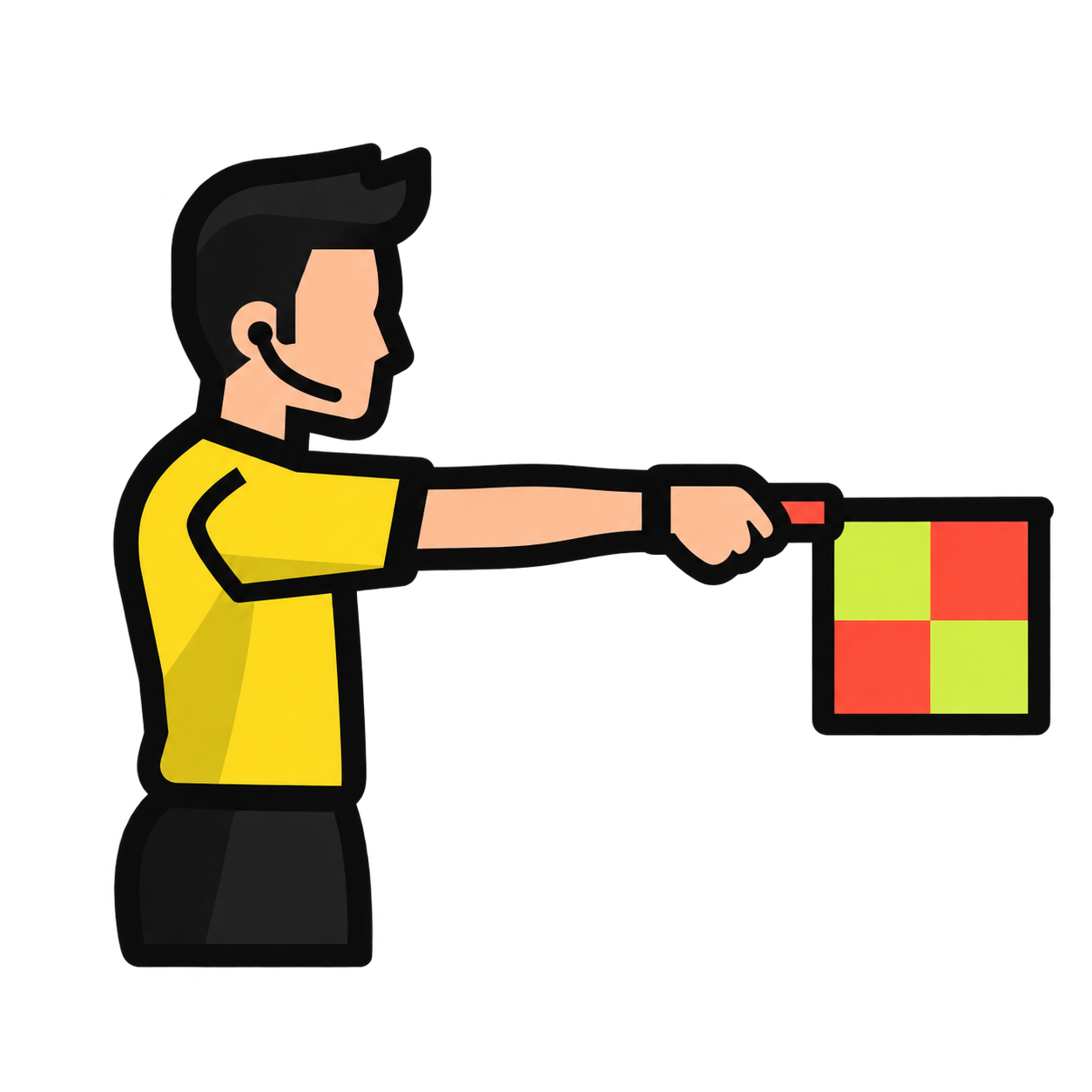 Árbitro assistente com bandeira